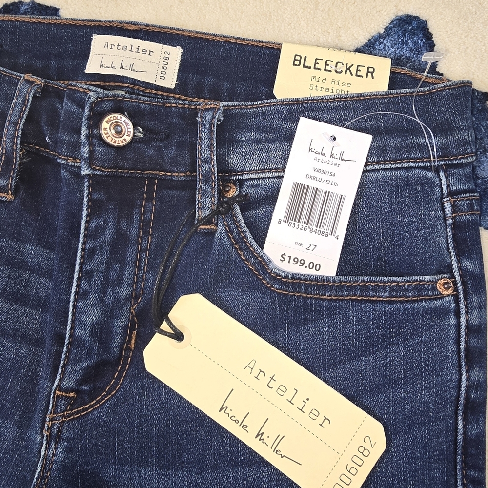 Nicole Miller Bleeker Mid-rise straight leg jeans